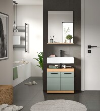 Badezimmer-Set >Scout< in Artisan Eiche Nachbildung/Salbei - 60x191x34cm (BxHxT)