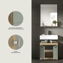 Badezimmer-Set >Scout< in Artisan Eiche Nachbildung/Salbei - 60x191x34cm (BxHxT)