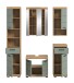 Badezimmer-Set >Scout< in Artisan Eiche Nachbildung/Salbei - 164x191x34 (BxHxT)