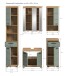 Badezimmer-Set >Scout< in Artisan Eiche Nachbildung/Salbei - 164x191x34 (BxHxT)