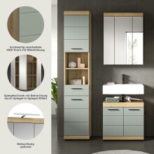 Badezimmer-Set >Scout< in Artisan Eiche Nachbildung/Salbei - 112x191x34 (BxHxT)