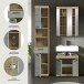 Badezimmer-Set >Scout< in Artisan Eiche Nachbildung/Salbei - 112x191x34 (BxHxT)