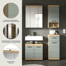 Badezimmer-Set >Scout< in Artisan Eiche Nachbildung/Salbei - 112x191x34 (BxHxT)