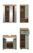 Badezimmer-Set >Scout< in Artisan Eiche Nachbildung/Salbei - 112x191x34 (BxHxT)