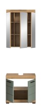 Badezimmer-Set >Scout< in Artisan Eiche Nachbildung/Salbei - 60x191x34cm (BxHxT)