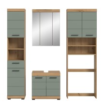 Badezimmer-Set >Scout< in Artisan Eiche Nachbildung/Salbei - 190x191x34 (BxHxT)