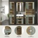 Badezimmer-Set >Scout< in Artisan Eiche Nachbildung/Salbei - 186x191x34 (BxHxT)