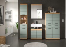 Badezimmer-Set >Scout< in Artisan Eiche Nachbildung/Salbei - 186x191x34 (BxHxT)