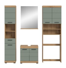 Badezimmer-Set >Scout< in Artisan Eiche Nachbildung/Salbei - 190x191x34 (BxHxT)