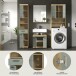Badezimmer-Set >Scout< in Artisan Eiche Nachbildung/Salbei - 190x191x34 (BxHxT)
