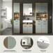 Badezimmer-Set >Scout< in Artisan Eiche Nachbildung/Salbei - 186x191x34 (BxHxT)