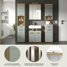 Badezimmer-Set >Scout< in Artisan Eiche Nachbildung/Salbei - 164x191x34 (BxHxT)