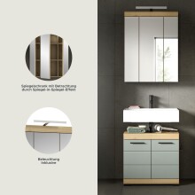 Badezimmer-Set >Scout< in Artisan Eiche Nachbildung/Salbei - 60x191x34cm (BxHxT)