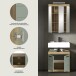 Badezimmer-Set >Scout< in Artisan Eiche Nachbildung/Salbei - 60x191x34cm (BxHxT)