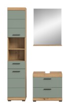Badezimmer-Set >Scout< in Artisan Eiche Nachbildung/Salbei - 112x191x34 (BxHxT)