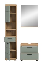 Badezimmer-Set >Scout< in Artisan Eiche Nachbildung/Salbei - 112x191x34 (BxHxT)