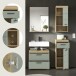 Badezimmer-Set >Scout< in Artisan Eiche Nachbildung/Salbei - 112x191x34 (BxHxT)