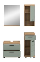 Badezimmer-Set >Scout< in Artisan Eiche Nachbildung/Salbei - 112x191x34 (BxHxT)