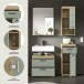 Badezimmer-Set >Scout< in Artisan Eiche Nachbildung/Salbei - 112x191x34 (BxHxT)
