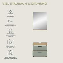 Badezimmer-Set >Scout< in Artisan Eiche Nachbildung/Salbei - 60x191x34cm (BxHxT)