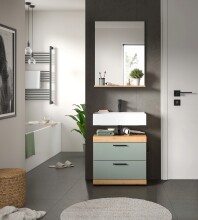Badezimmer-Set >Scout< in Artisan Eiche Nachbildung/Salbei - 60x191x34cm (BxHxT)