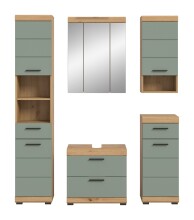 Badezimmer-Set >Scout< in Artisan Eiche Nachbildung/Salbei - 164x191x34 (BxHxT)