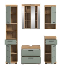Badezimmer-Set >Scout< in Artisan Eiche Nachbildung/Salbei - 164x191x34 (BxHxT)
