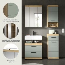 Badezimmer-Set >Scout< in Artisan Eiche Nachbildung/Salbei - 112x191x34 (BxHxT)