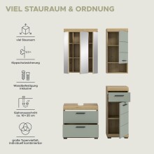 Badezimmer-Set >Scout< in Artisan Eiche Nachbildung/Salbei - 112x191x34 (BxHxT)