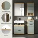 Badezimmer-Set >Scout< in Artisan Eiche Nachbildung/Salbei - 112x191x34 (BxHxT)