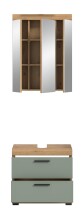 Badezimmer-Set >Scout< in Artisan Eiche Nachbildung/Salbei - 60x191x34cm (BxHxT)
