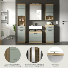 Badezimmer-Set >Scout< in Artisan Eiche Nachbildung/Salbei - 164x191x34 (BxHxT)