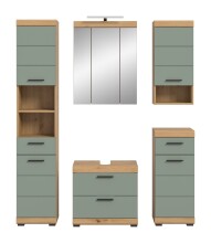 Badezimmer-Set >Scout< in Artisan Eiche Nachbildung/Salbei - 164x191x34 (BxHxT)