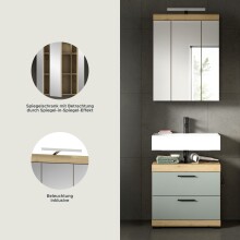 Badezimmer-Set >Scout< in Artisan Eiche Nachbildung/Salbei - 60x191x34cm (BxHxT)