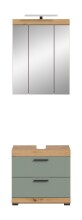 Badezimmer-Set >Scout< in Artisan Eiche Nachbildung/Salbei - 60x191x34cm (BxHxT)