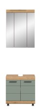 Badezimmer-Set >Scout< in Artisan Eiche Nachbildung/Salbei - 60x191x34cm (BxHxT)