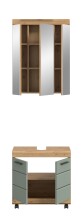 Badezimmer-Set >Scout< in Artisan Eiche Nachbildung/Salbei - 60x191x34cm (BxHxT)