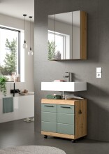 Badezimmer-Set >Scout< in Artisan Eiche Nachbildung/Salbei - 60x191x34cm (BxHxT)