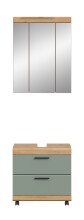 Badezimmer-Set >Scout< in Artisan Eiche Nachbildung/Salbei - 60x191x34cm (BxHxT)