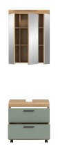 Badezimmer-Set >Scout< in Artisan Eiche Nachbildung/Salbei - 60x191x34cm (BxHxT)