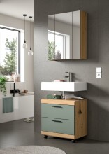 Badezimmer-Set >Scout< in Artisan Eiche Nachbildung/Salbei - 60x191x34cm (BxHxT)
