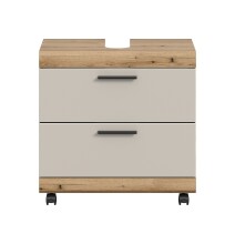 Waschbeckenunterschrank >Scout< in Evoke Oak Dekor / Kaschmir - 60x60x34 (BxHxT)