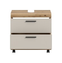 Waschbeckenunterschrank >Scout< in Evoke Oak Dekor / Kaschmir - 60x60x34 (BxHxT)