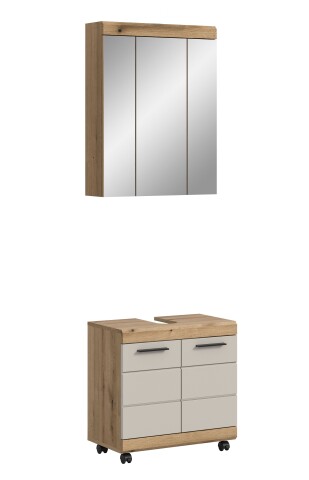 Badezimmer-Set >Scout< in Evoke Oak Nachbildung/Kaschmir - 60x191x34cm (BxHxT)