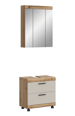 Badezimmer-Set >Scout< in Evoke Oak Nachbildung/Kaschmir - 60x191x34cm (BxHxT)