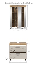 Badezimmer-Set >Scout< in Evoke Oak Nachbildung/Kaschmir - 60x191x34cm (BxHxT)