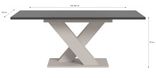 Kulissen-Esstisch >Motion< ausziehbar, in Kaschmir/Grau - 150-190x76x90cm (BxHxT)