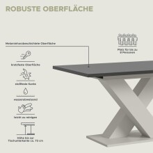Kulissen-Esstisch >Motion< ausziehbar, in Kaschmir/Grau - 150-190x76x90cm (BxHxT)