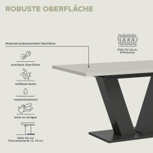 Kulissen-Esstisch >Motion< ausziehbar in Grau/Kaschmir - 150-190x76x90cm (BxHxT)