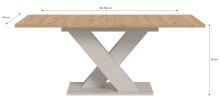 Kulissen-Esstisch >Motion< ausziehbar, Kaschmir/Artisan Eiche Dekor - 150-190x76x90cm (BxHxT)